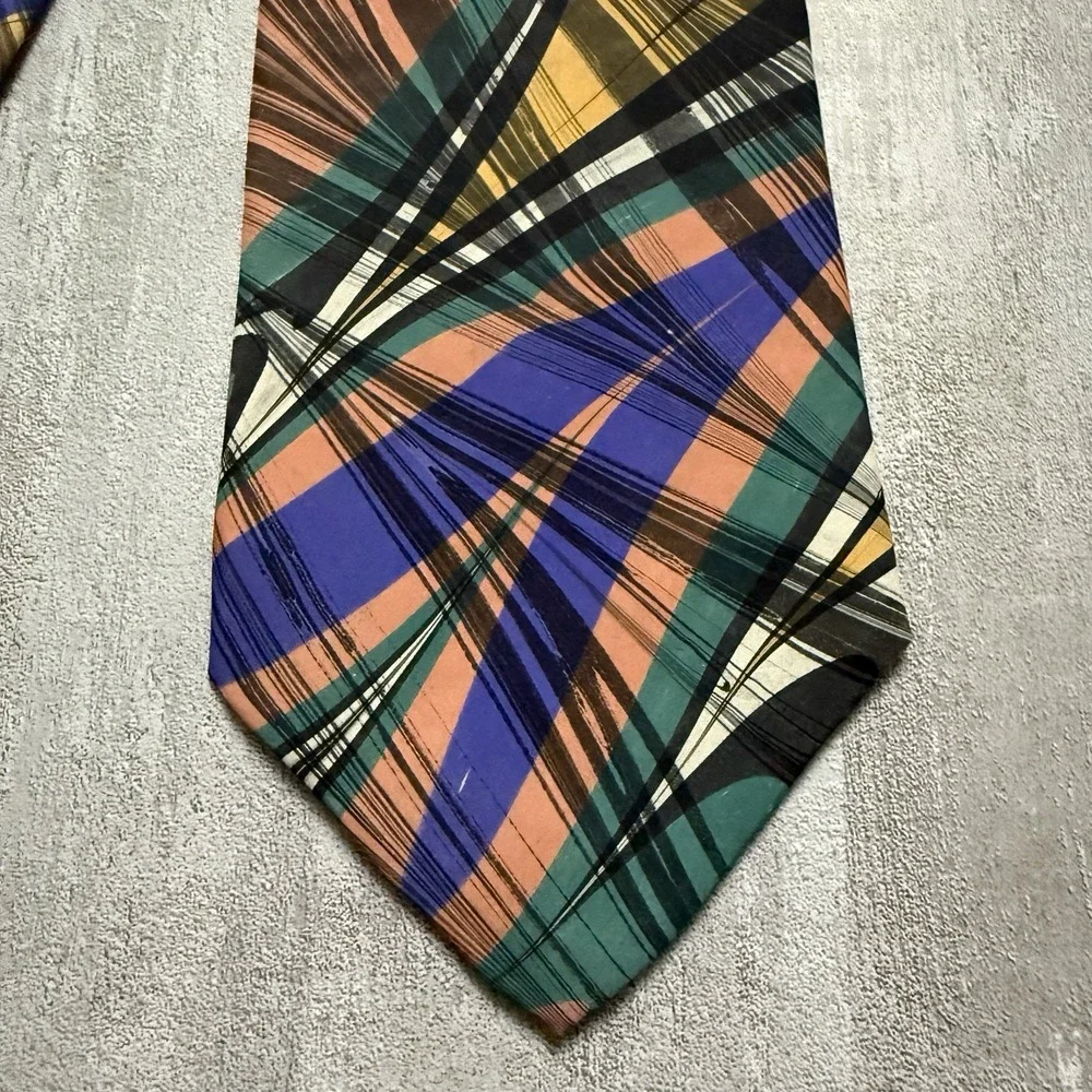 Men's Silk Classic Tie Hand Marbled Silk (MOTH) Sausalito California Artisan USA